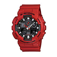 G-Shock Men's Analog Digital Red Resin Strap Watch GA100B-4A